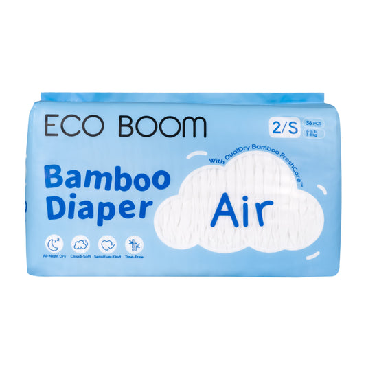 Air Bamboo Baby Nappies Small (3-8Kg) - 36 Pcs
