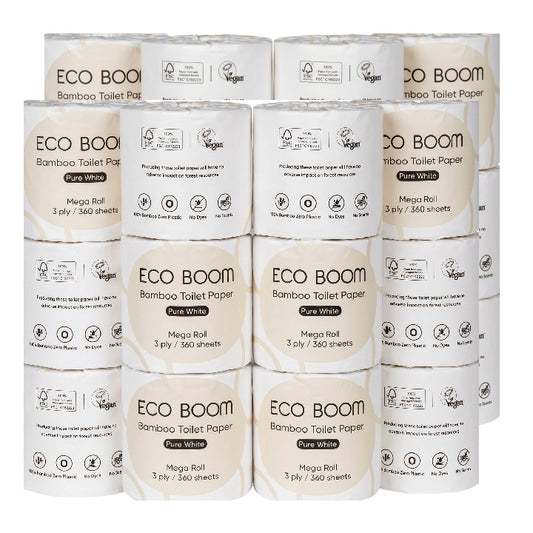 Pure White Bamboo Toilet Paper - 24 Rolls